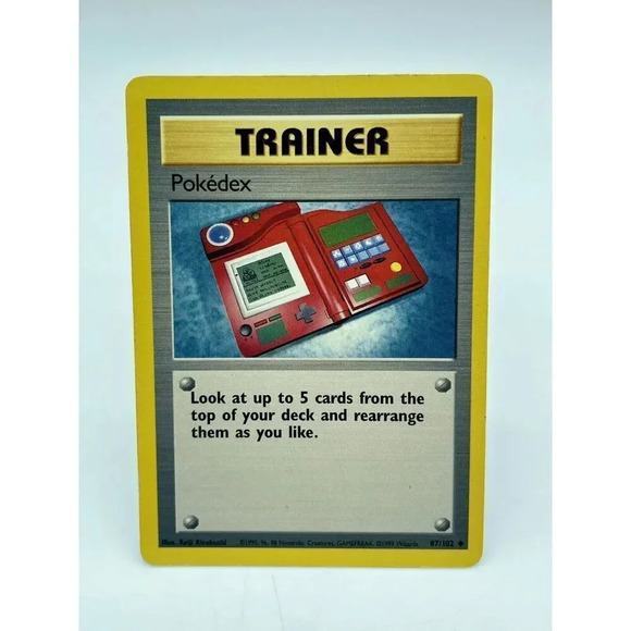 Pokedex Trainer 087/102 Non-Holo Vintage 1999 Pokemon TCG MP - Picture 1 of 6